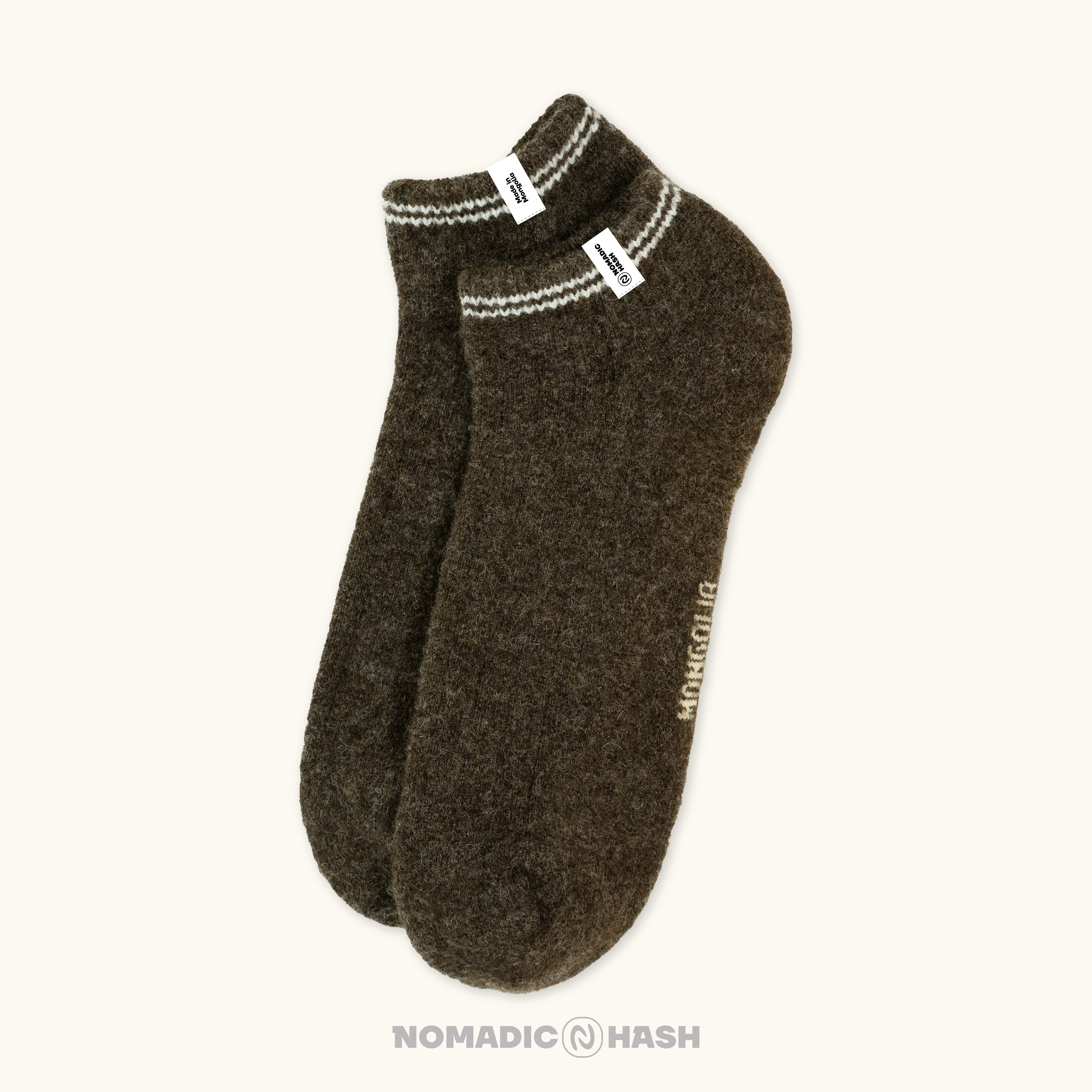 Ankle Ribbed-Stripe Plain Socks