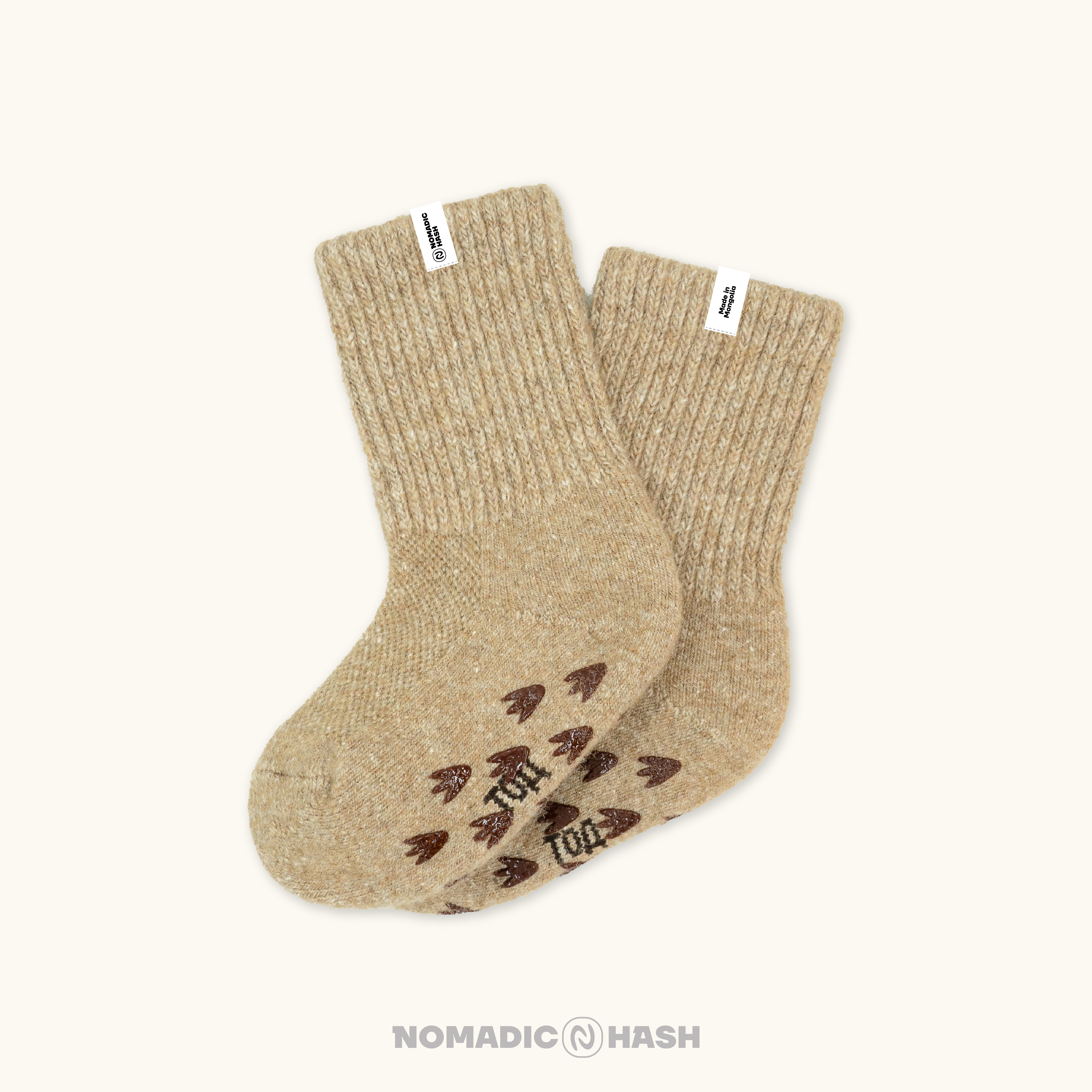 Kids Plain Non-Slip Wool Socks